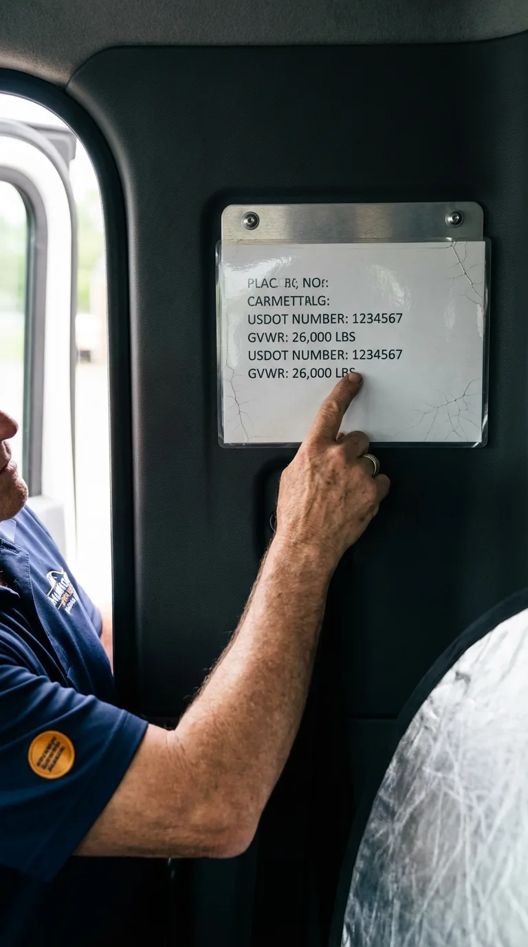 USDOT licensing placard verification in Ninnekah